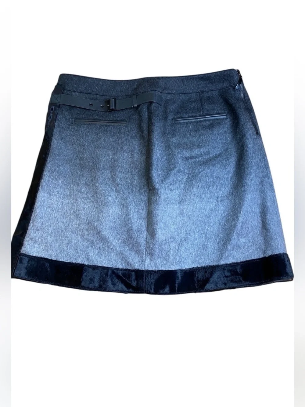 W by Worth Wool Blend Faux Fur Lined Mini Skirt Women’s Size 10 - Picture 1 of 9